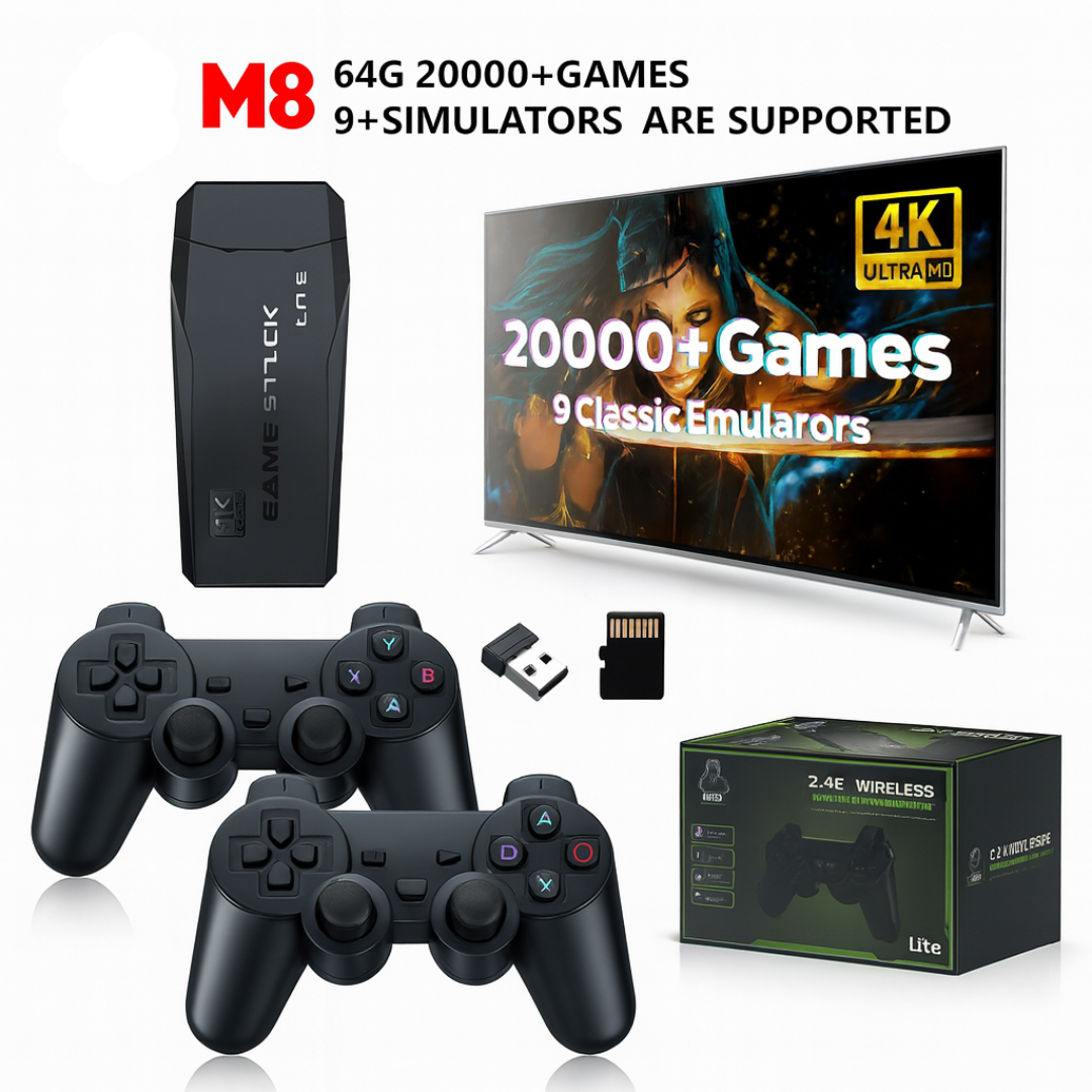 Consola Retro Original Game Stick + 10.000 Juegos Clásicos HDMI