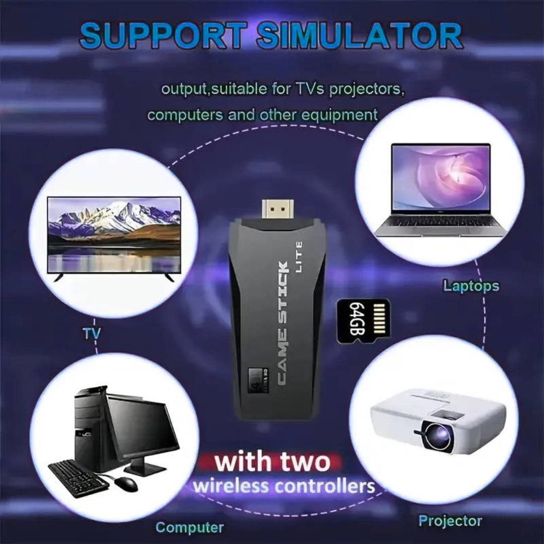 Consola Retro Original Game Stick + 10.000 Juegos Clásicos HDMI