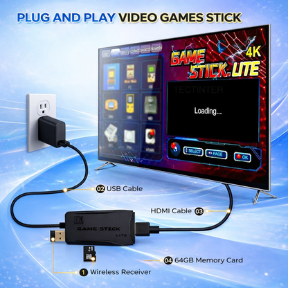 Consola Retro Original Game Stick + 10.000 Juegos Clásicos HDMI