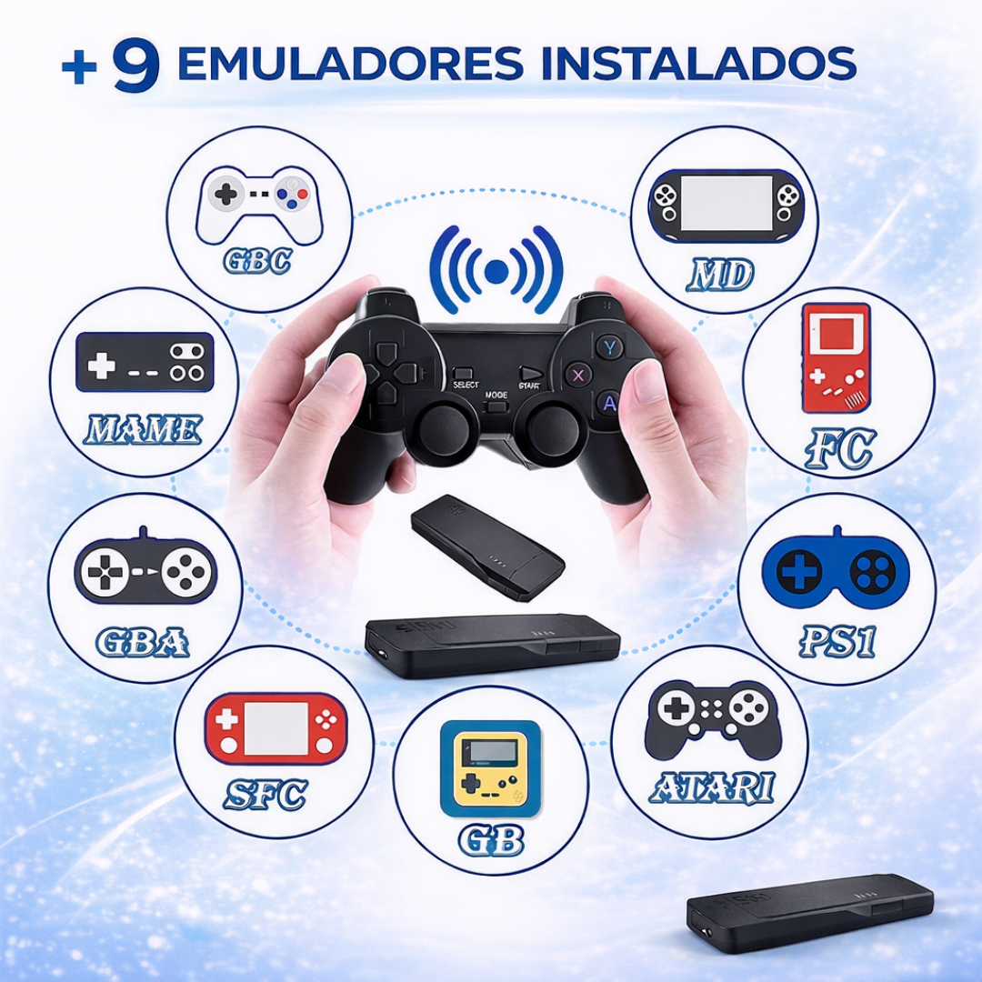 Consola Retro Original Game Stick + 10.000 Juegos Clásicos HDMI